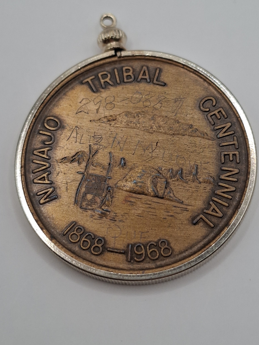 Tribal Navajo Centennial 1868-1968 Bronze-Tone Coin Pendant